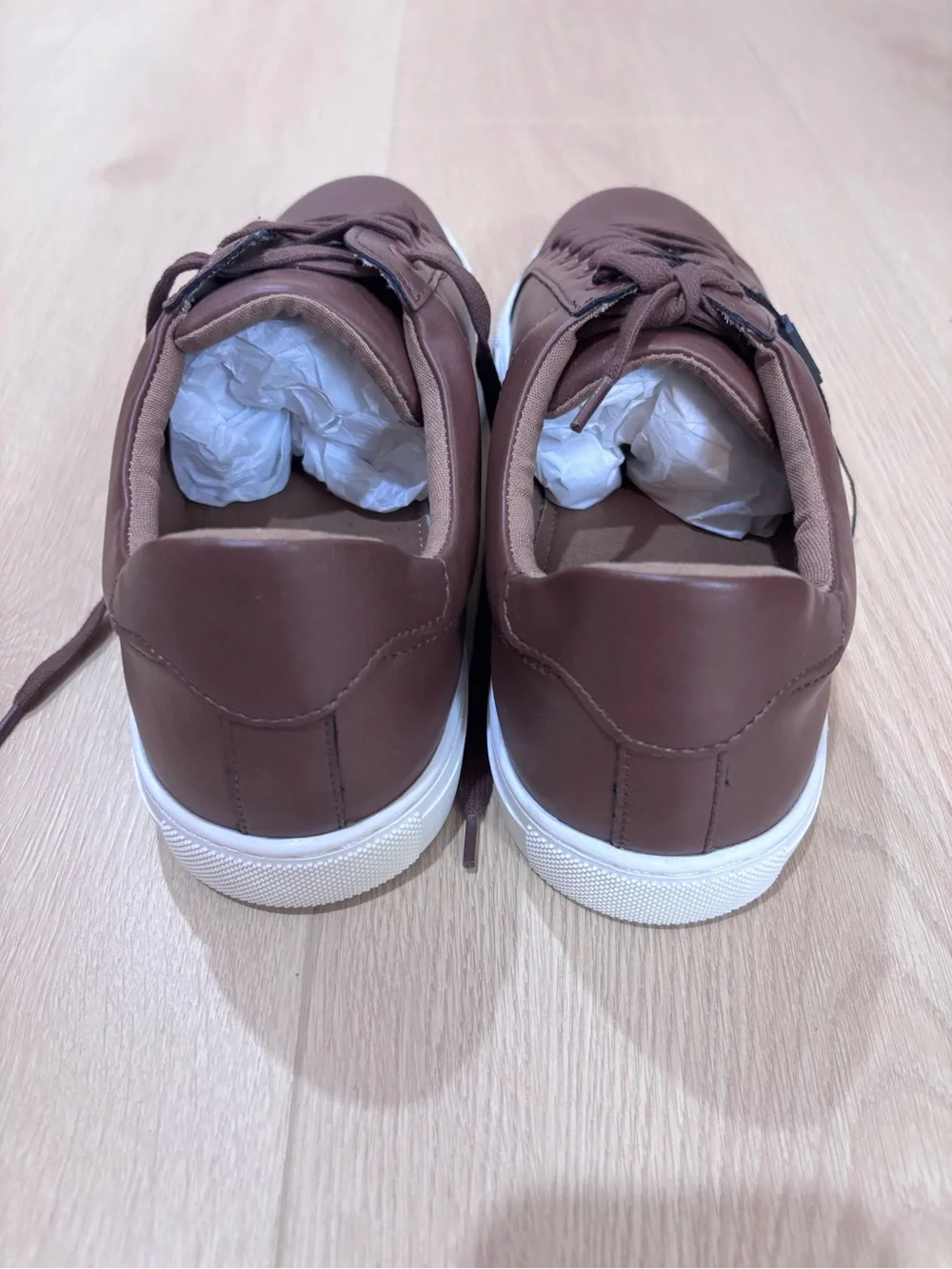 NEW Banana Republic Brown Leather Sneakers with White Outsole